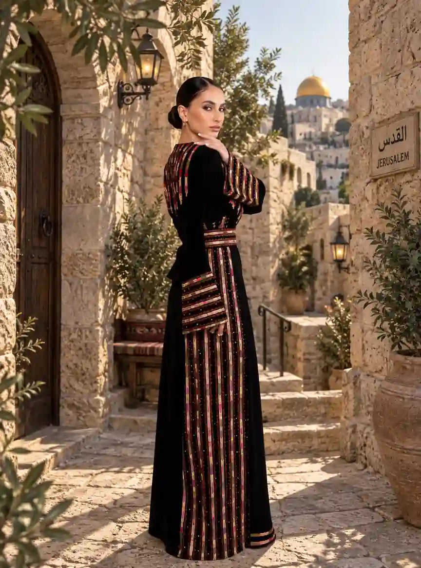 Multicolor Palestine Kaftan