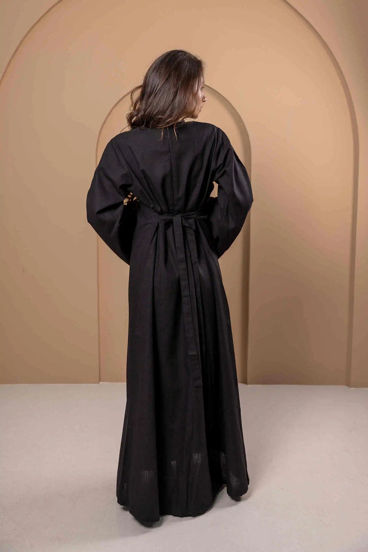 Lenin Black Dress with Red Embroidery