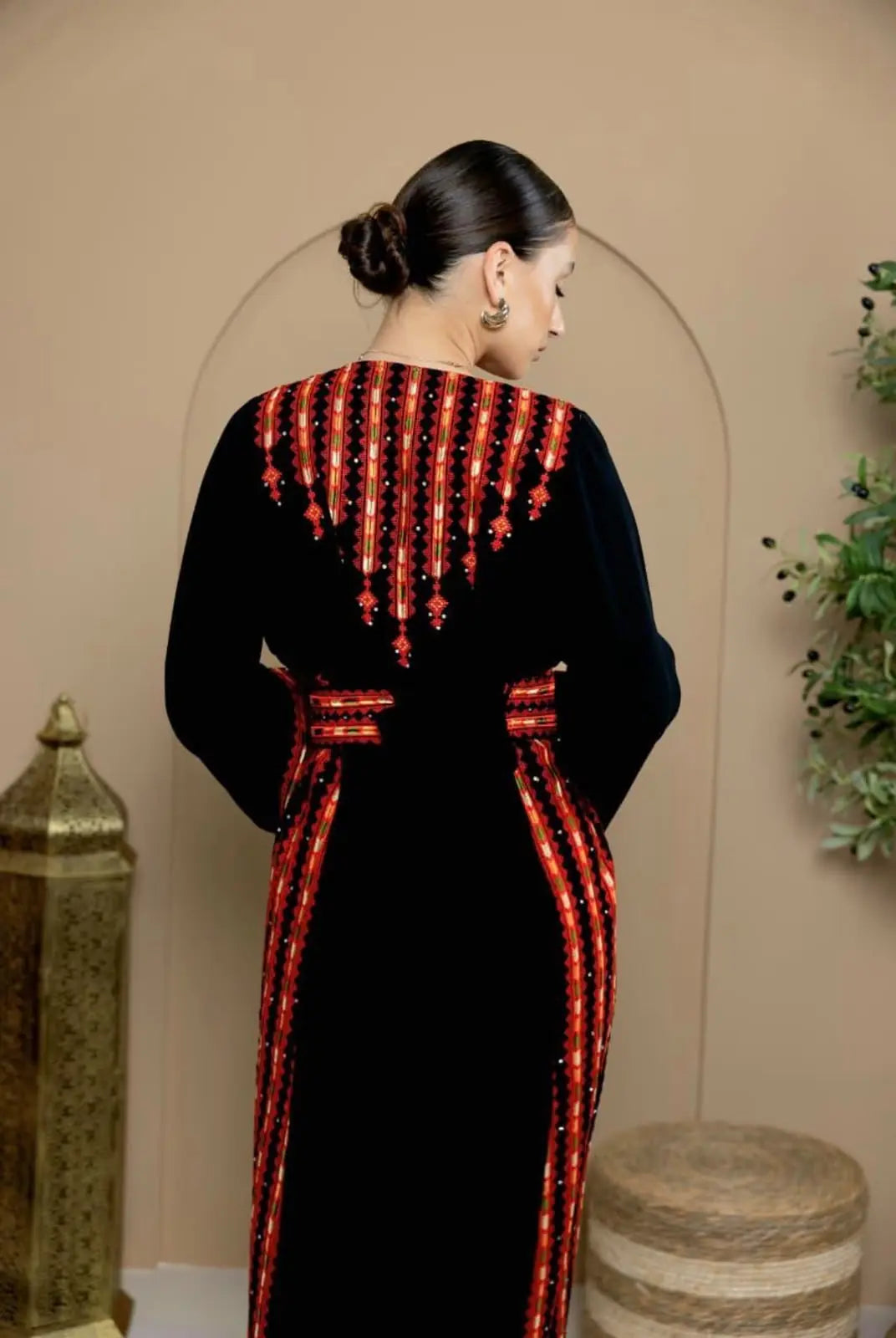 Black & Red Embroidered Abaya/Dress