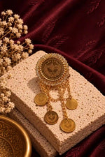 Palestinian heritage crystal coin brooch - heritage accessories UAE